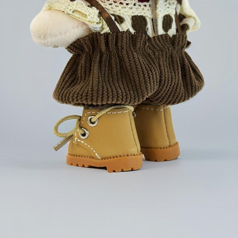 QIXINGWISE Store Doll Shoes Compatible with Lububu Doll, Stylish Lace-Up Boots for Dress-up, Outfit Accessory for 15cm 17cm Dolls (1 Pair - Camel) - Image 4